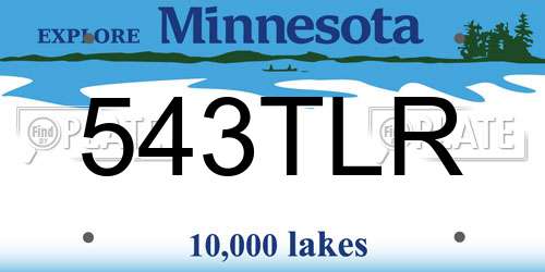 543TLR Minnesota License Plate