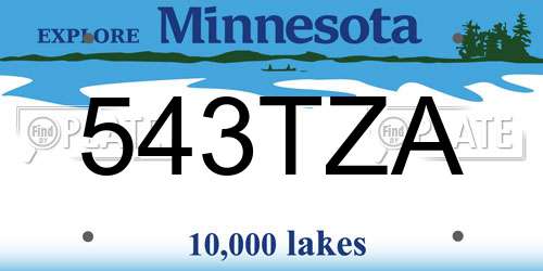 543TZA Minnesota License Plate