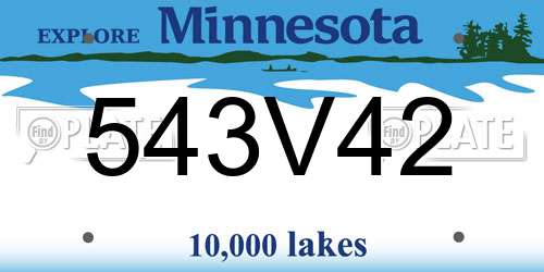543V42 Minnesota License Plate