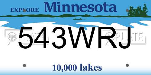 543WRJ Minnesota License Plate