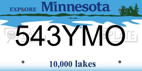 543YMO Minnesota License Plate