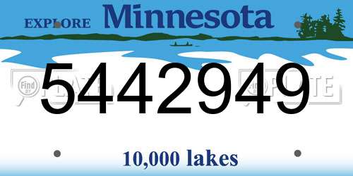 5442949 Minnesota License Plate
