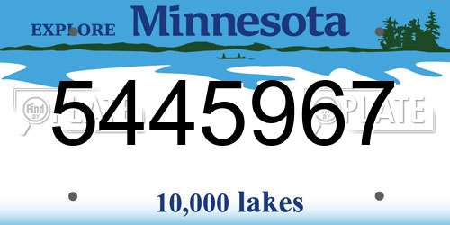 5445967 Minnesota License Plate