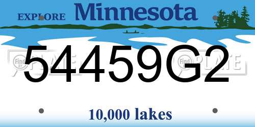 54459G2 Minnesota License Plate