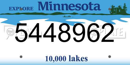 5448962 Minnesota License Plate