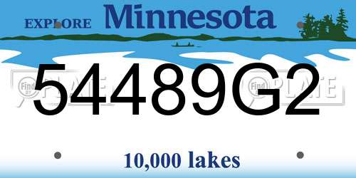 54489G2 Minnesota License Plate
