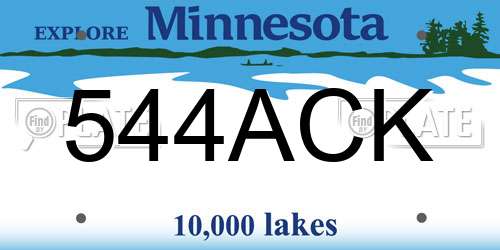 544ACK Minnesota License Plate
