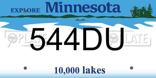 544DU Minnesota License Plate