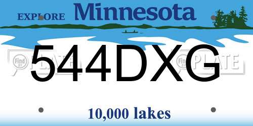 544DXG Minnesota License Plate