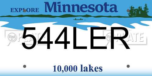 544LER Minnesota License Plate