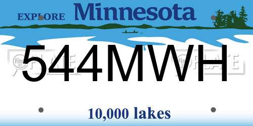 544MWH Minnesota License Plate