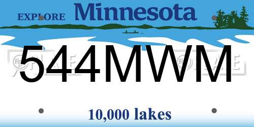 544MWM Minnesota License Plate