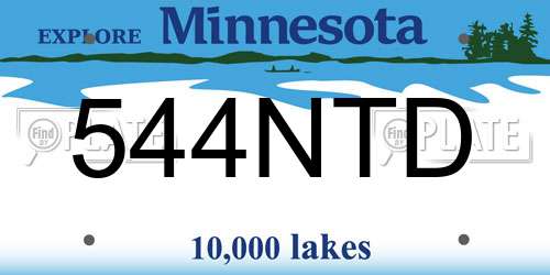 544NTD Minnesota License Plate