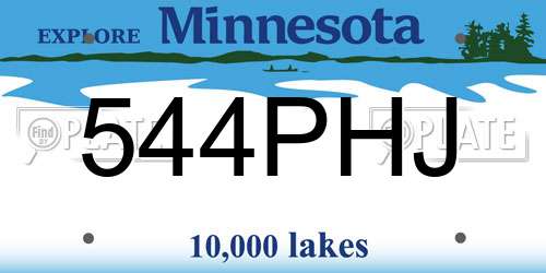 544PHJ Minnesota License Plate