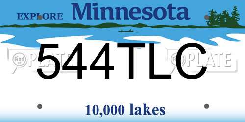 544TLC Minnesota License Plate