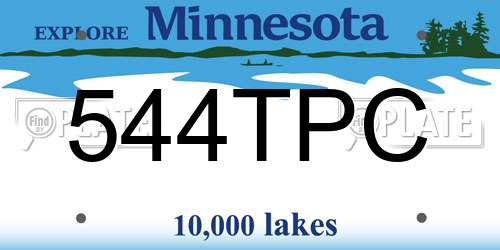 544TPC Minnesota License Plate