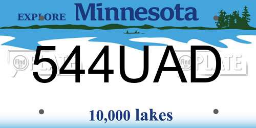 544UAD Minnesota License Plate