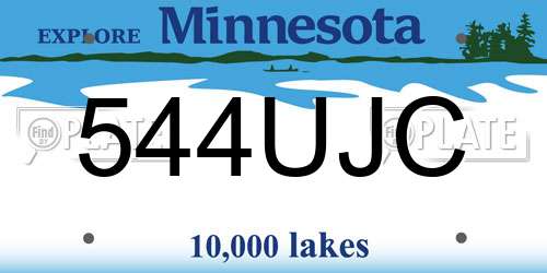 544UJC Minnesota License Plate
