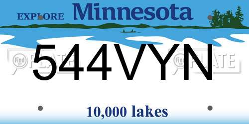 544VYN Minnesota License Plate