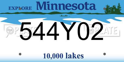 544Y02 Minnesota License Plate