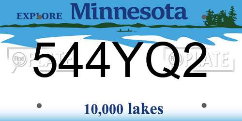 544YQ2 Minnesota License Plate