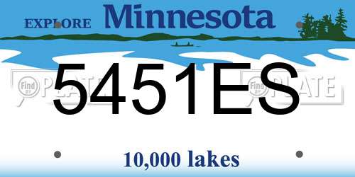 5451ES Minnesota License Plate