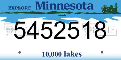 5452518 Minnesota License Plate