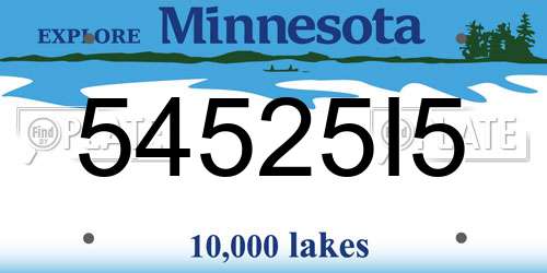 54525I5 Minnesota License Plate