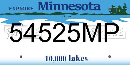 54525MP Minnesota License Plate