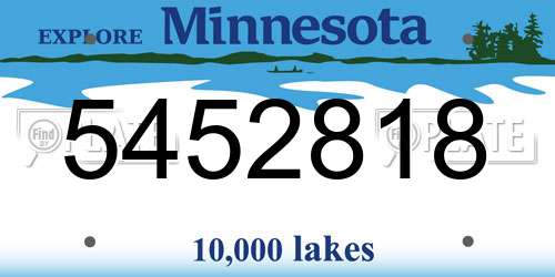 5452818 Minnesota License Plate