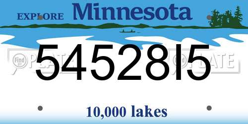 54528I5 Minnesota License Plate