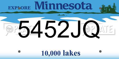 5452JQ Minnesota License Plate