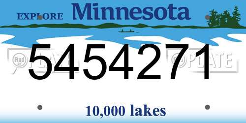 5454271 Minnesota License Plate