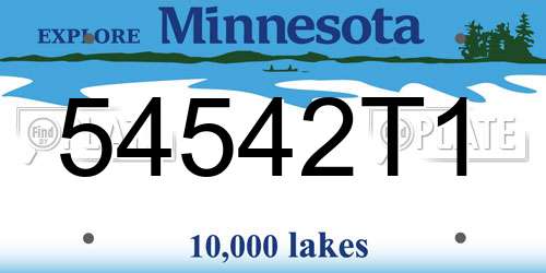 54542T1 Minnesota License Plate