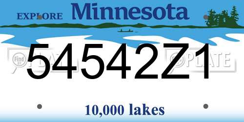 54542Z1 Minnesota License Plate