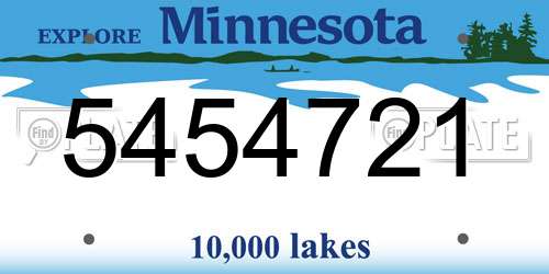 5454721 Minnesota License Plate