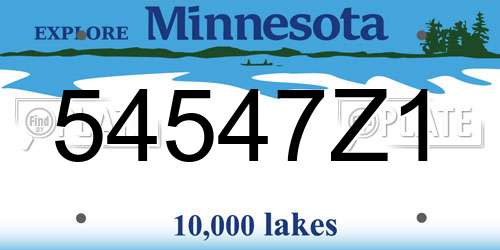 54547Z1 Minnesota License Plate