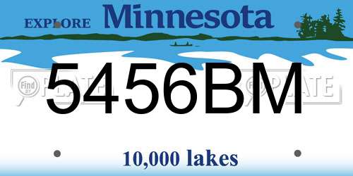 5456BM Minnesota License Plate