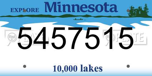5457515 Minnesota License Plate