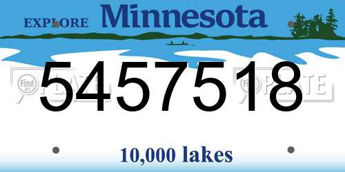 5457518 Minnesota License Plate