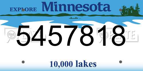 5457818 Minnesota License Plate