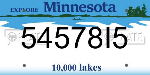 54578I5 Minnesota License Plate