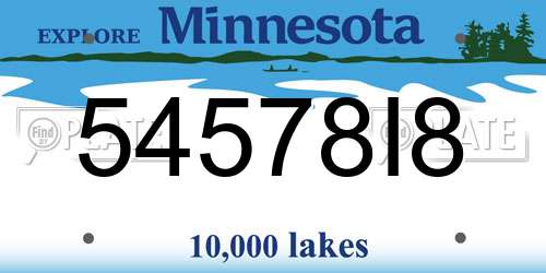 54578I8 Minnesota License Plate