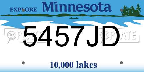 5457JD Minnesota License Plate