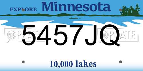 5457JQ Minnesota License Plate