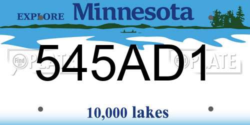 545AD1 Minnesota License Plate