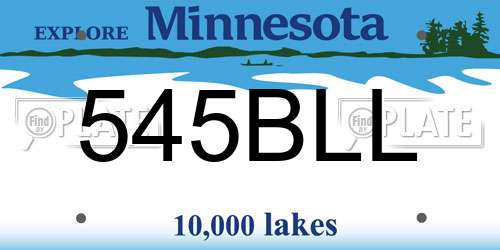 545BLL Minnesota License Plate