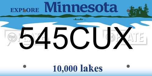 545CUX Minnesota License Plate