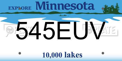 545EUV Minnesota License Plate