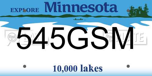 545GSM Minnesota License Plate